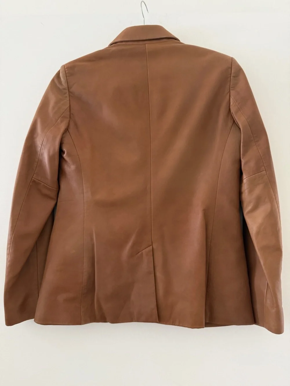 Lauren Ralph Lauren Caramel Leather Blazer Jacket for Women - Picture 2 of 5